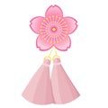 Japanese style multi-layer petal Abstract deformation pink vector sakura tassel